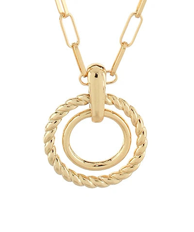 Double Circle & Clip Chain Necklace