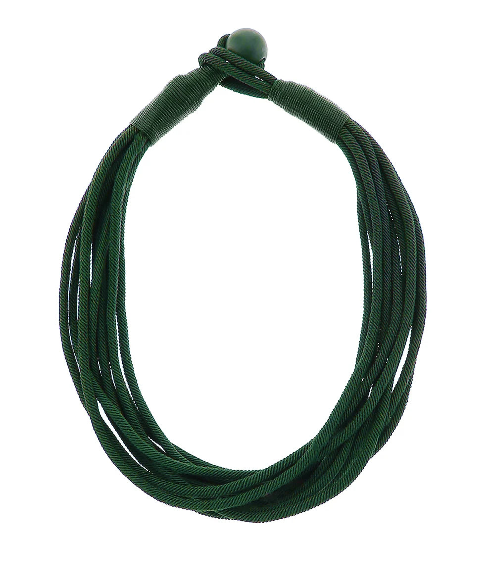 MULTI LAYER ROPE NECKLACE - DARK GREEN