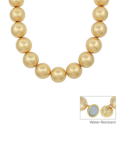 25MM PEARL NECKLACE - WORN GOLD