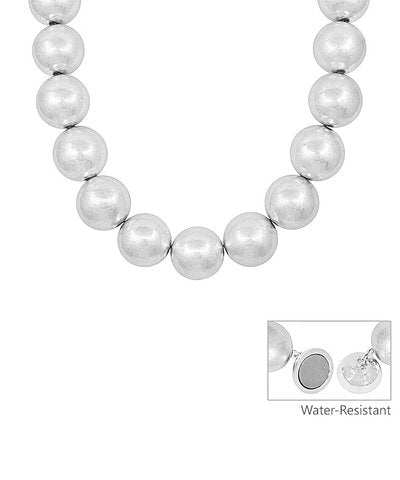 25MM PEARL NECKLACE - WORN SILVER
