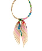 SILK SCARF WRAPPED COLLAR NECKLACE -IVORY