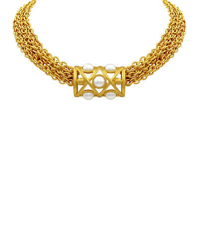 CHUNKY PEARL NECKLACE - GOLD