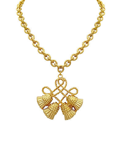 CHUNKY TASSELS NECKLACE - VINTAGE GOLD