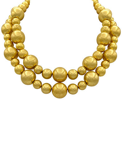 CHUNKY BALL NECKLACE - VINTAGE GOLD