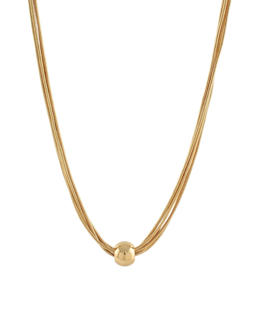 5 LAYER CCB BALL NECKLACE - GOLD