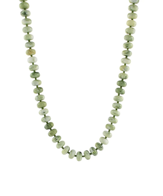 MARBLE BEADED NECKLACE - SAGE GREEN