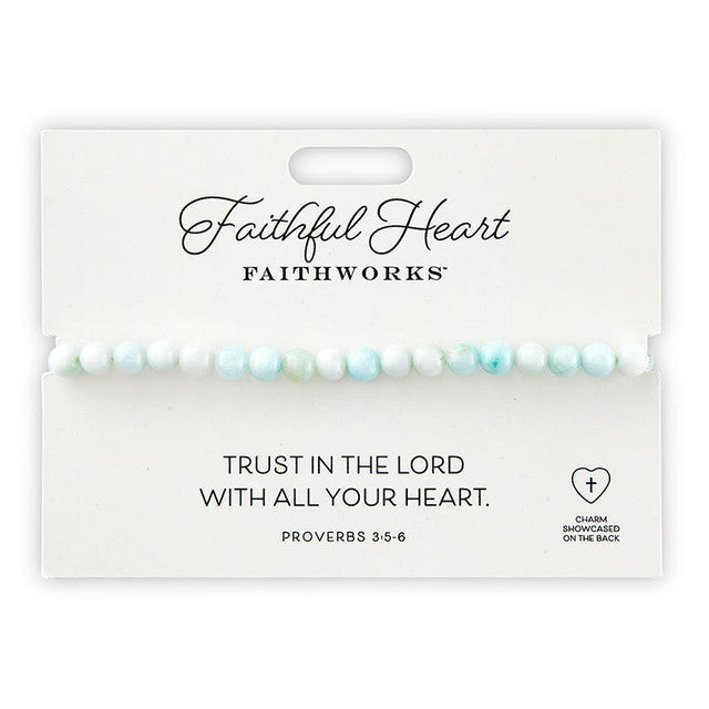 FAITHFUL HEART STONE BRACELET