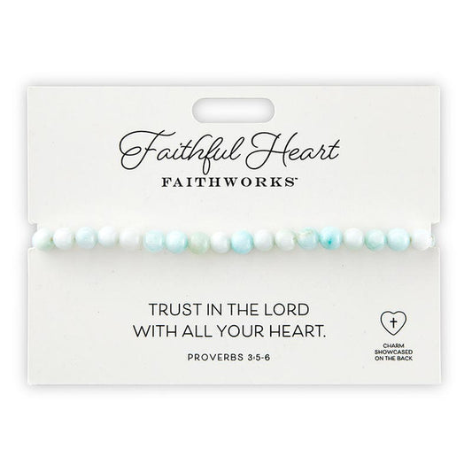 FAITHFUL HEART STONE BRACELET