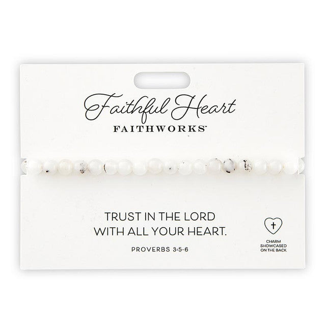 FAITHFUL HEART STONE BRACELET