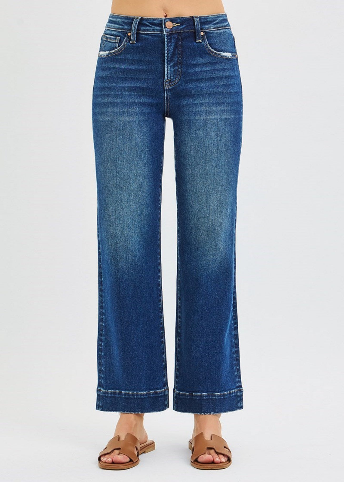HIGH RISE STRAIGHT JEANS - DARK