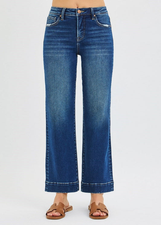 HIGH RISE STRAIGHT JEANS - DARK