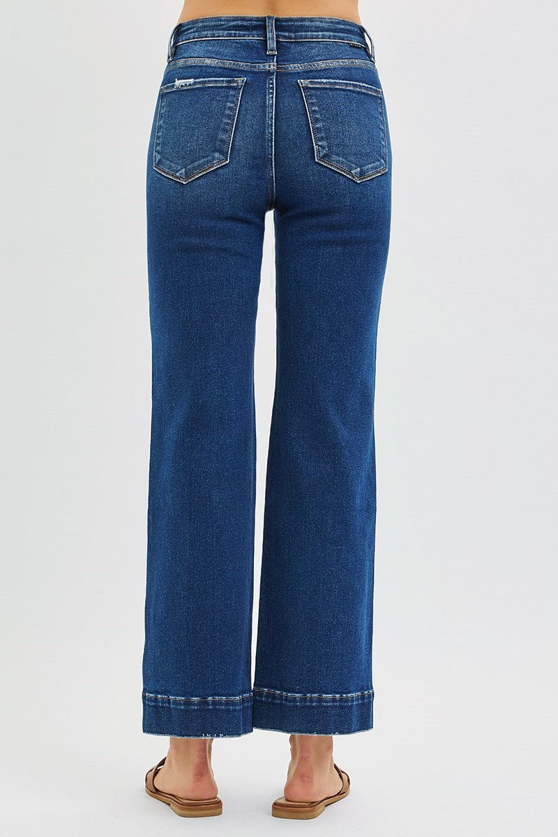 HIGH RISE STRAIGHT JEANS - DARK