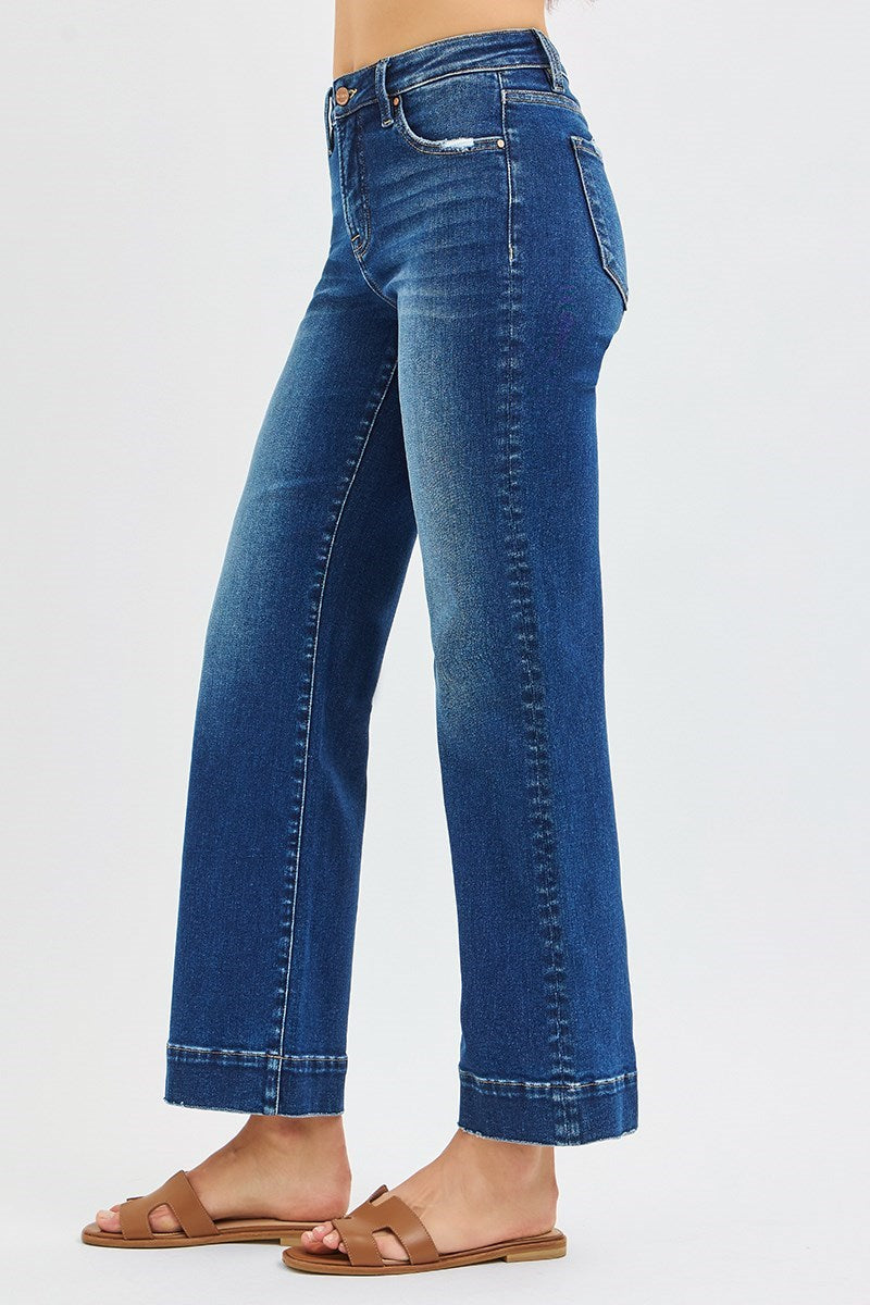 HIGH RISE STRAIGHT JEANS - DARK