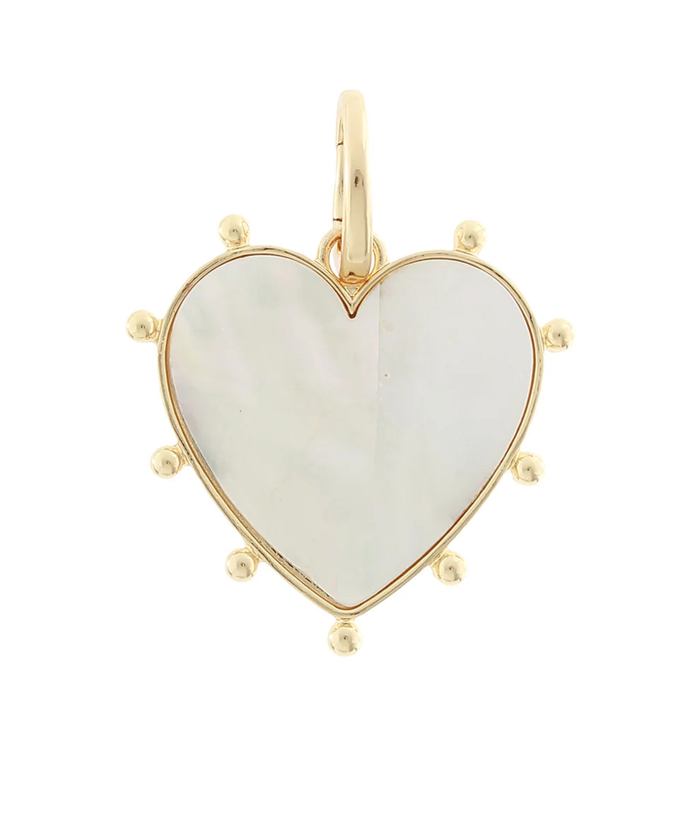 MOTHER OF PEARLS HEART PENDANT CHARM