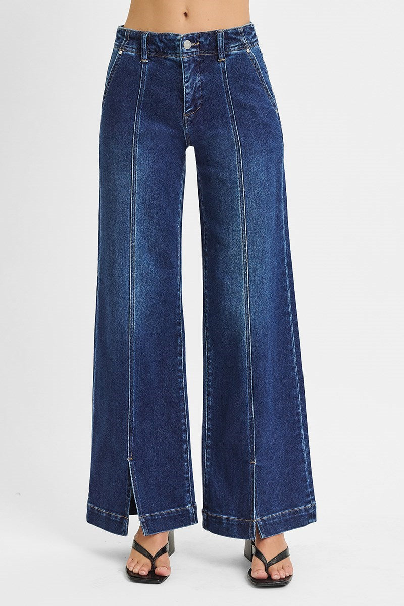 TUMMY CONTROL HIGH RISE WIDE LEG JEANS
