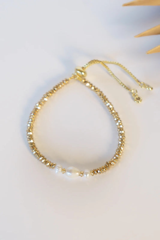GOLD DUST PEARL BRACELET - TRIPLE PEARL
