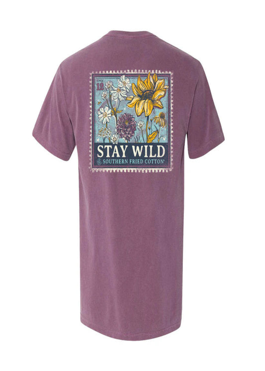 STAY WILD TEE - BERRY