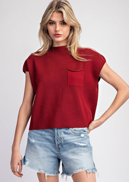 JUDY SWEATER TOP-MAROON