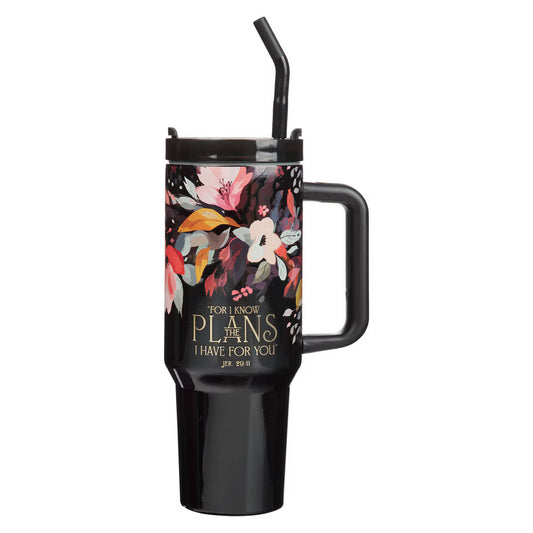 THE PLANS 40 OZ TUMBLER WITH REUSABLE STRAW - JEREMIAH 29:11