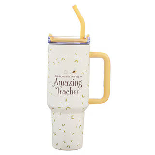 AMAZING TEACHER BLOSSOM AND BEES 40 OZ   TUMBLER