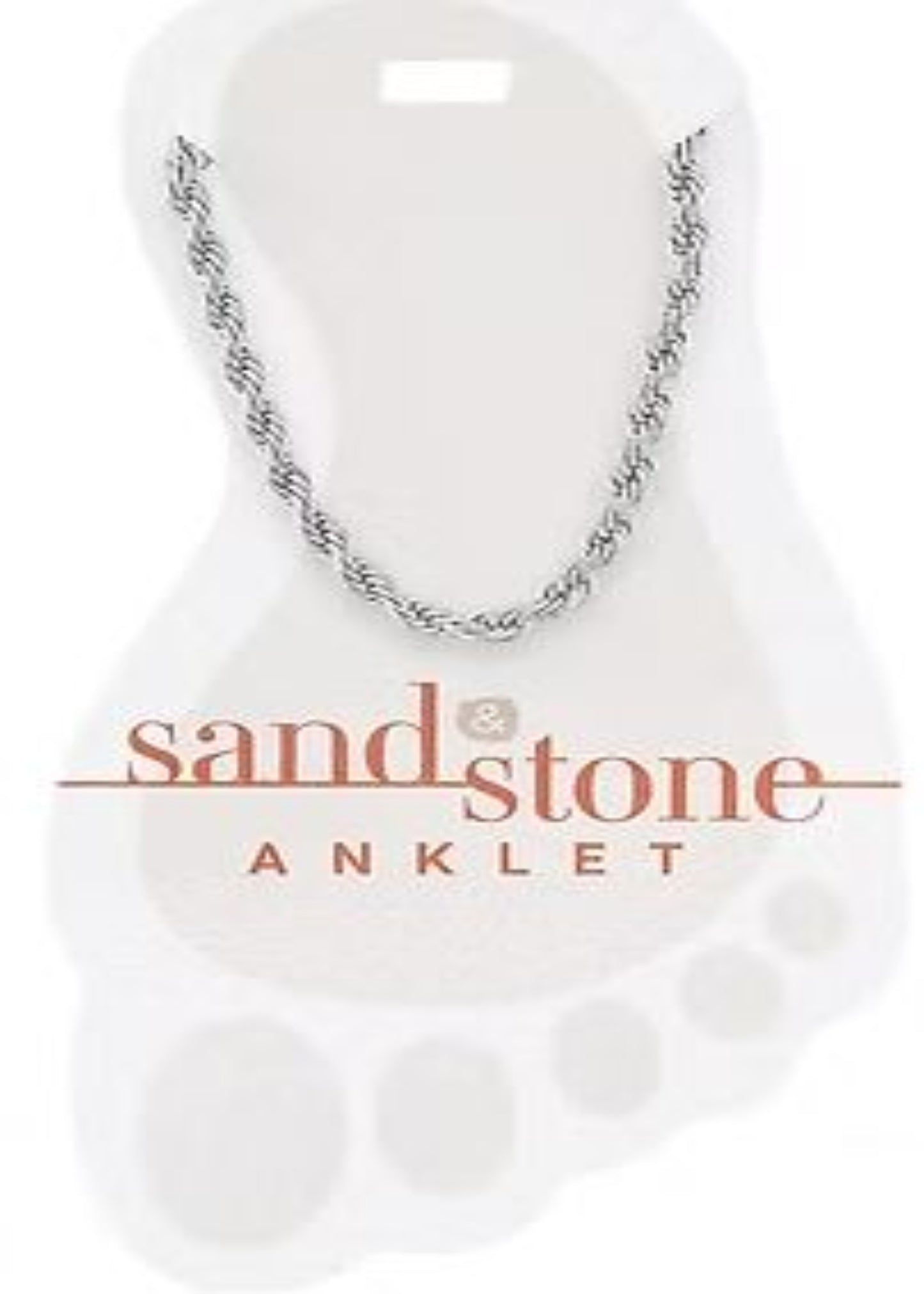 SILVER ROPE CHAIN SAND & STONE ANKLET