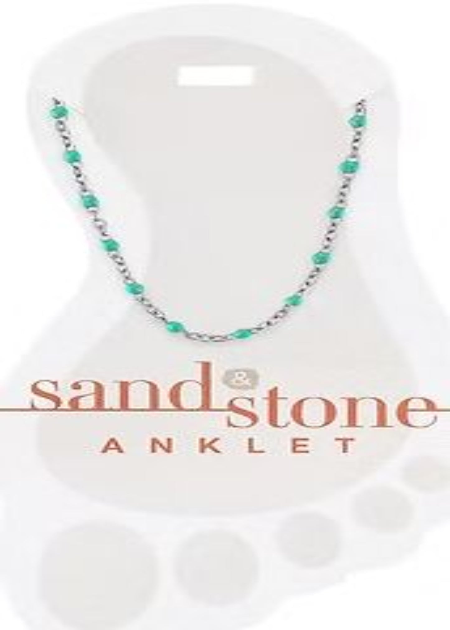 SILVER PETITE BLUE BEADED CHAIN SAND & STONE ANKLET