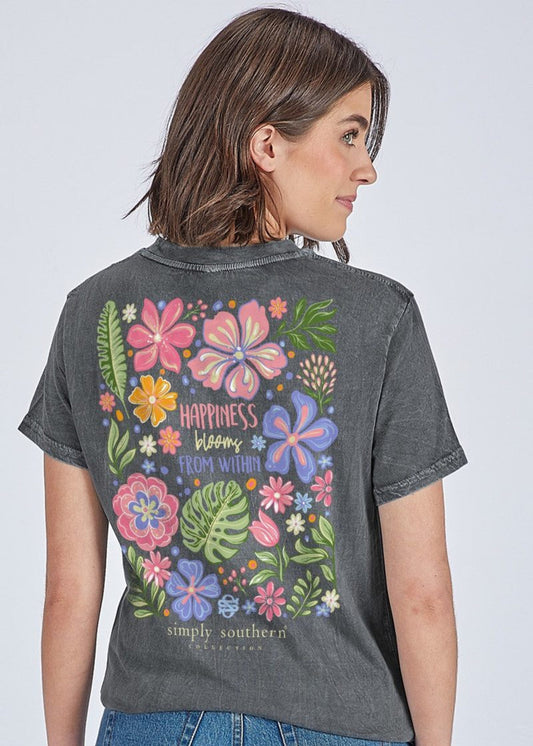HAPPINESS BLOOMS FROM WITHIN TEE
