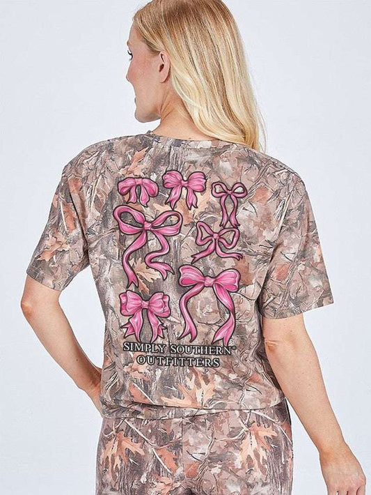 PINK BOWS T-SHIRT:CAMO