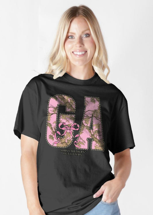 GIRL'S CAMO GEORGIA TEE - BLACK