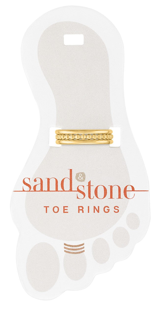 Gold Triple Layer Sand & Stone Toe Ring