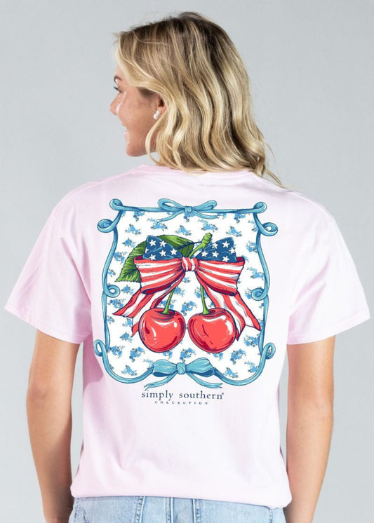 USA CHERRY TEE - PEONY
