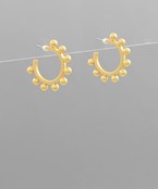 METAL BALL HOOPS - MATTE GOLD
