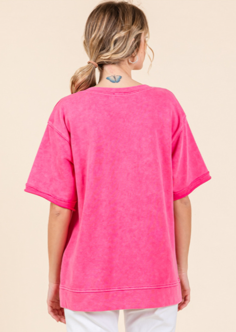 MICHELLE TOP : HOT PINK