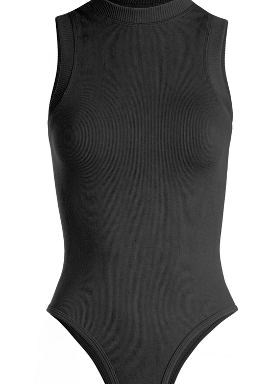 THICK BANDED BODYSUIT-BLACK : ONE SIZE