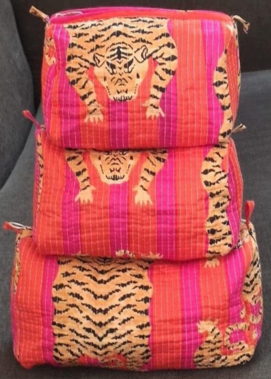 MAKEUP TIGER BAG-ORANGE AND PINK