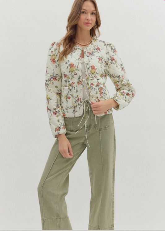 BELLA QUILTED JACKET - ECRU