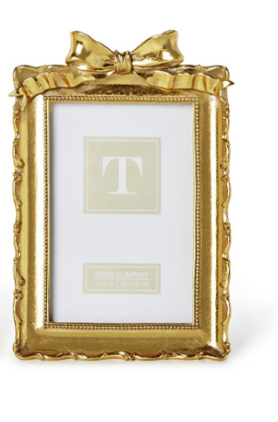 GOLD FRAME WITH ACCENT BOW 4" x 6"