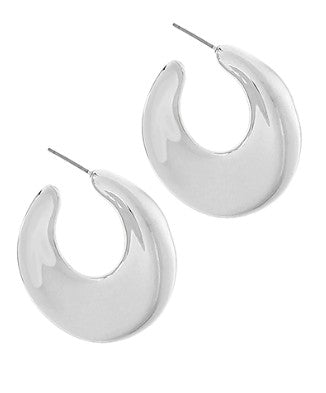 Bold Gradual Metal Hoops - Silver