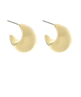 Puffy Gradual Metal Hoops - Gold
