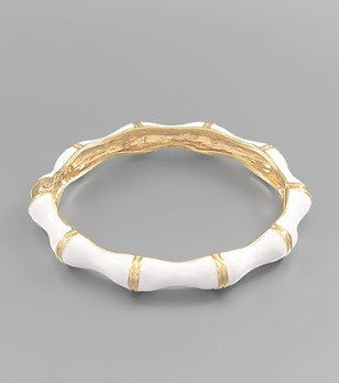 BAMBOO HINGE BRACELET - WHITE