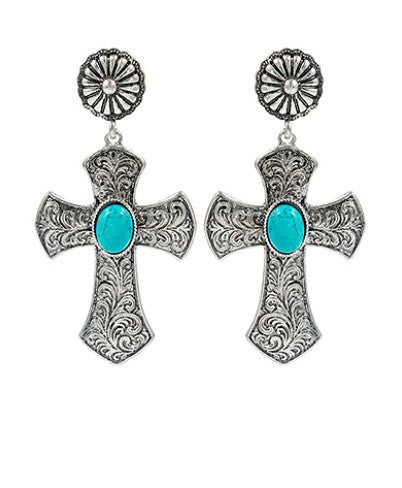 Western Cross Earrings