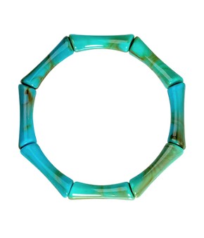 BAMBOO SHAPED BRACELET - TURQUOISE