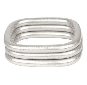 3 ROW SQUARE BRACELET - WORN SILVER