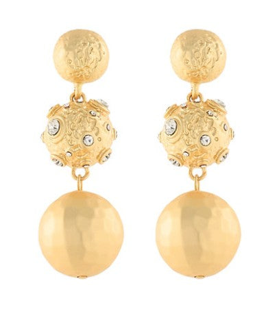 Linear Textured Ball Earrings