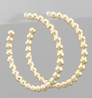 45mm BRASS BALL HOOPS - GOLD