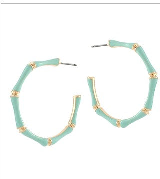 EPOXY BAMBOO EARRINGS - MINT