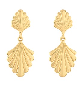 ITALIAN LEAF SHAPE EARRINGS - GOLD
