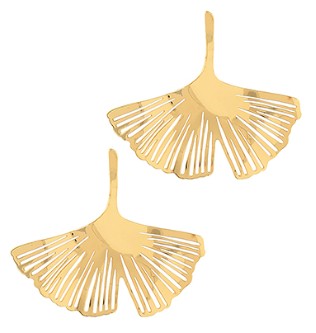 GINKGO LEAF EARRINGS - GOLD