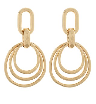 LAYERED RING & OVAL EARRINGS - GOLD
