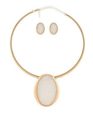 OVAL PENDANT NECKLACE SET